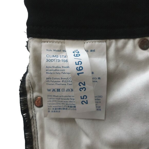 Acne Studios Blå Konst Climb Stay Black Skinny Jeans Women's Size 25 - Picture 8 of 13